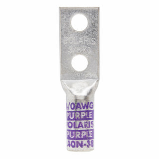 NSI L40NB 4/0 AWG 1/2” 2-Hole Copper Long Lug – Purple