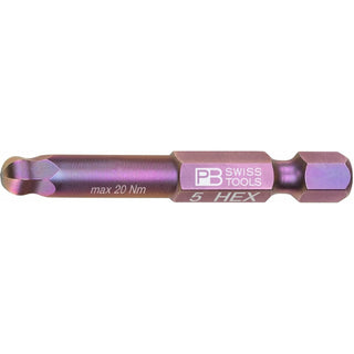 PB Swiss Tools PB E6.212/5 Precisionbit, Shape E 6.3 (1/4″), With Ball End