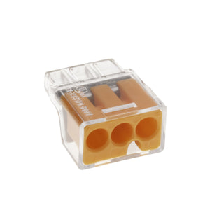 NSI PIWC-3-C Orange 3-Wire Push-In Wire Connector, Solid or Stranded, 100 Carton