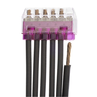 NSI PIWC-6-C Purple 6-Wire Push-In Wire Connector, Solid/Stranded, 50 Carton