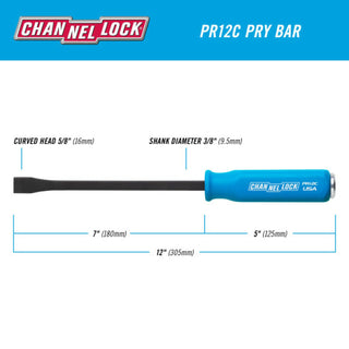 Channellock PR12C 12-Inch Pry Bar, 3/8" x 7 Inch