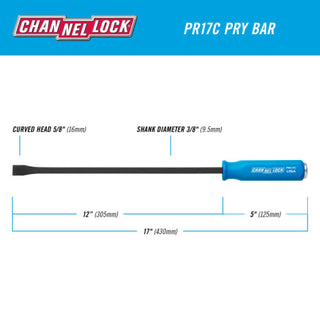 Channellock PR17C 5/8 x 12-inch Professional Pry Bar, 17-Inch