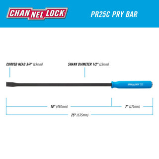 Channellock PR25C 1/2 x 18-Inch Professional Pry Bar, 25-Inch