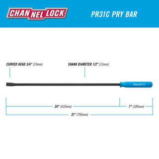 Channellock PR31C 31-Inch Pry Bar, 1/2" x 24 Inch