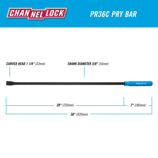 Channellock PR36C 1-1/4 x 28-Inch Professional Pry Bar, 36-Inch