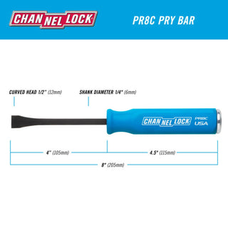 Channellock PR8C 1/2 x 4-Inch Professional Pry Bar, 8-Inch