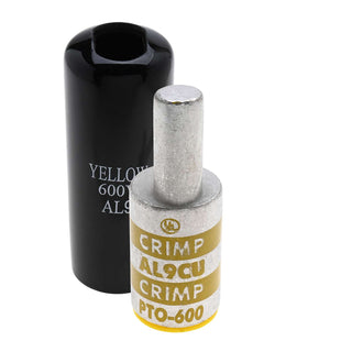 NSI PTO-600 400 MCM Aluminum Offset Pin Terminal – Yellow – Aluminum Pin