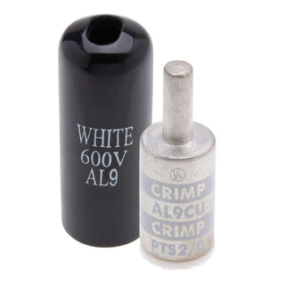 NSI PTS2/0 1 AWG Aluminum Center Pin Terminal – White – Aluminum Pin