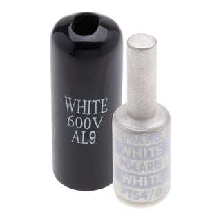 NSI PTS4/0 2/0 AWG Aluminum Center Pin Terminal – White – Aluminum Pin