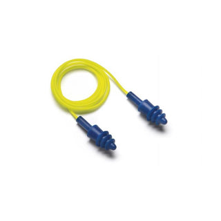 Pyramex RP2001 Yellow Corded Triple Flange Re-Useable Blue Plug- NRR 27db -100 Pair/Box