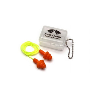 Pyramex RP3001PC Yellow corded Reusable Orange Earplug - NRR24dB - Individual Plastic Case-Pack Of 30