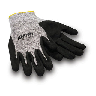 NSI GLV-600M Black/White HPPE Nylon Cut-Resistant Gloves, Nitrile Palm, Medium