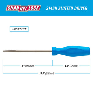 Channellock S146H Slotted 1/4 x 6-Inch Professional Screwdriver