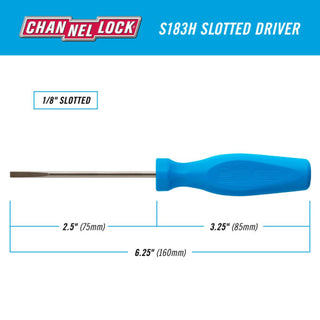 Channellock S183H Slotted 1/8 x 3-Inch Professional Screwdriver