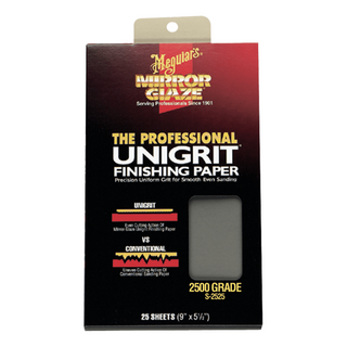 Meguiar's S2025 Mirror Glaze Unigrit Finishing Paper, 2000 Grit, 25 SHEETS