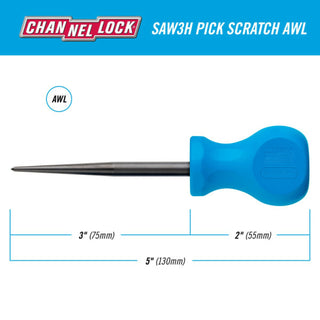 Channellock SAW3H Stubby x 3-Inch Pick Scratch Awl