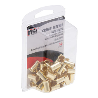 NSI SB1408S Steel Crimp Sleeve for Grounding or Uninsulated Wires, 50 Pack