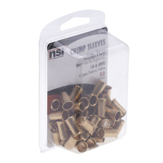 NSI SB1808 Copper Crimp Sleeve for Grounding or Uninsulated Wires, 50 Pack