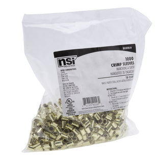 NSI SB1810S-B Steel Crimp Sleeve for Grounding or Uninsulated Wires, 1000 Bag