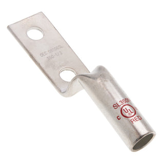 NSI SL350N Copper Long Stacking Lug – Red 2-Hole 350 MCM 1/2 Inch