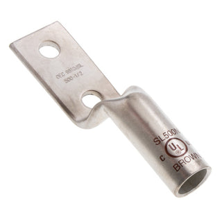 NSI SL500N Copper Long Stacking Lug – Brown 2-Hole 500 MCM 1/2 Inch