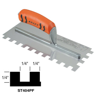 Superior Tile Cutter ST404PF 1/4" x 1/4" x 1/4" Square-Notch Trowel with ProForm Handle