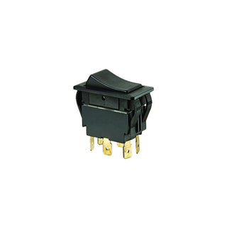 Ideal 774040BK Rocker Switch DPDT On-Off-On Spade 25/Pack