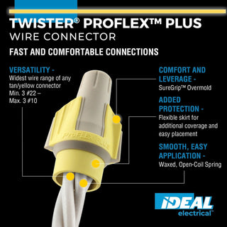 Ideal 30-345 Twister ProFLEX Plus Wire Connector, 100 Box