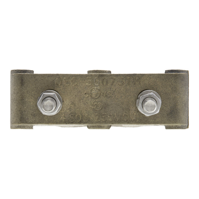 NSI UC-326 Bronze U-Bolt Clamp for Three Wires, 1-1/2″ Pipe, 250-2/0 AWG, Burial