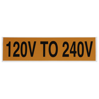 NSI VM-A-36 Voltage Marker Label Large 120V To 240V (1 Per Card) 9-In Wide X 2.25-In Tall