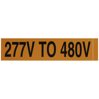 NSI VM-A-37 Voltage Marker Label Large 277V To 480V (1 Per Card) 9-In Wide X 2.25-In Tall