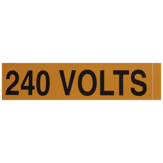 NSI VM-A-7 Voltage Marker Label Large 240 Volts (1 Per Card) 9-In Wide X 2.25-In Tall