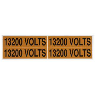 NSI VM-B-27 Voltage Marker Label Medium 13200 Volts (4 Per Card) 4.5-In Wide X 1-In Tall