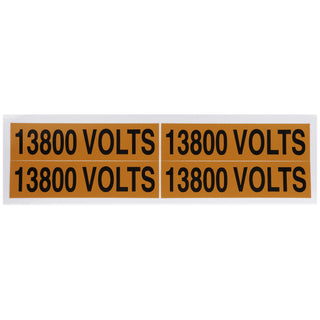 NSI VM-B-28 Voltage Marker Label Medium 13800 Volts (4 Per Card) 4.5-In Wide X 1-In Tall