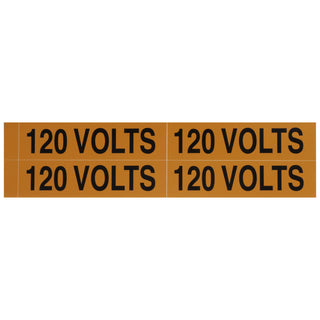 NSI VM-B-3 Voltage Marker Label Medium 120 Volts (4 Per Card) 4.5-In Wide X 1-In Tall