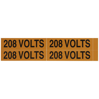 NSI VM-B-4 Voltage Marker Label Medium 208 Volts (4 Per Card) 4.5-In Wide X 1-In Tall