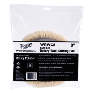 Meguiar's WRWC8 Soft Buff Rotary Wool Cutting Pad, 8"