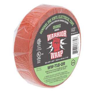 NSI WW-716-OR General Use Orange Vinyl Electrical Tape, 7mil, 60ft Long