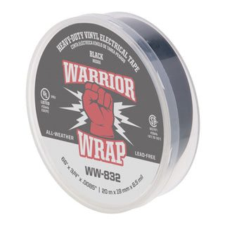 NSI WW-832 Heavy Duty Black Vinyl Electrical Tape, 8.5mil, 66ft Long