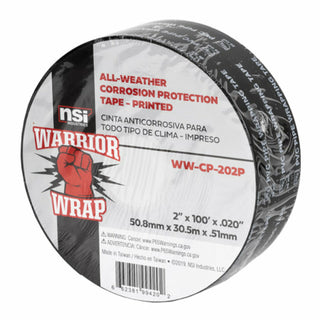 NSI WW-CP-202P Black All-Weather Corrosion Protection Tape, Printed, 100ft Long