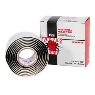 NSI WW-EF-15 Black Electrical Filler Tape for Insulation, 1.5in Wide, 5ft Long