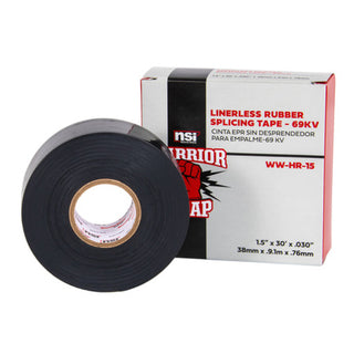 NSI WW-HR-15 Black High-Voltage Linerless Rubber Splicing Tape, 30ft by 1.5 Inch