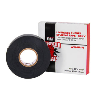 NSI WW-HR-75 Black High-Voltage Linerless Rubber Splicing Tape, 30ft by .75 Inch