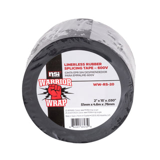 NSI WW-RS-20 Black Linerless Rubber Splicing Tape, 2in Wide, 15ft Long