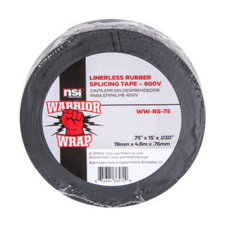 NSI WW-RS-75 Black Linerless Rubber Splicing Tape, .75in Wide, 15ft Long