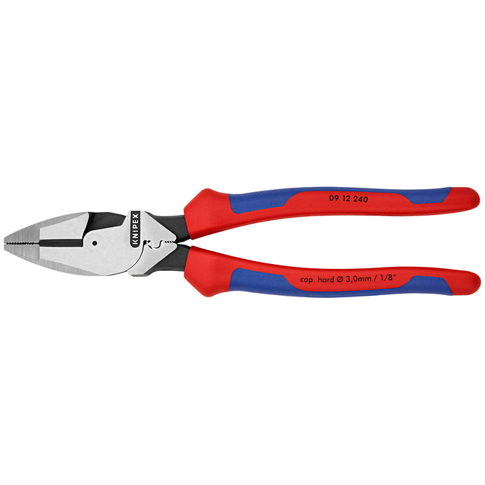 Knipex 09 12 240 9 1/2" High Leverage Lineman's Pliers New England with Fish Tape Puller & Crimper