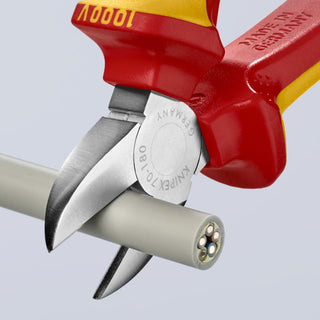 Knipex 70 06 180 T 7 1/4" Diagonal Cutters-1000V Insulated-Tethered Attachment