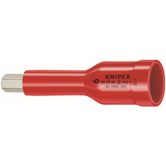 Knipex 98 49 06 1/2" Drive 6 mm Hex Socket-1000V Insulated