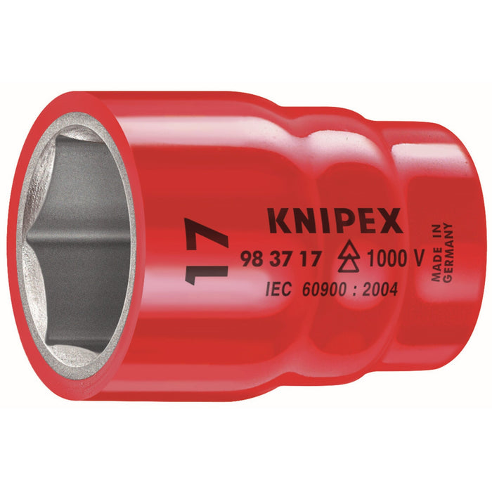 Knipex 98 37 19 3/8" Drive 19 mm Hex Socket-1000V Insulated