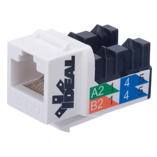 Ideal 89-761WH CAT6 Keystone Modular Jack White 10/Clam